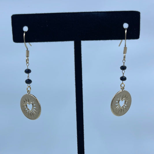 Love Heart Gold Tone Earrings